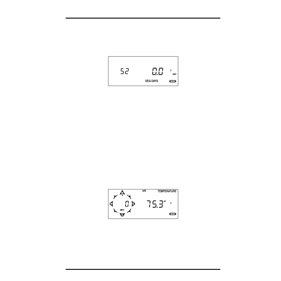 Clearing daily degree-days sum, Alarms, Air, soil, and apparent temperature | DAVIS GroWeather Console User Manual | Page 32 / 65