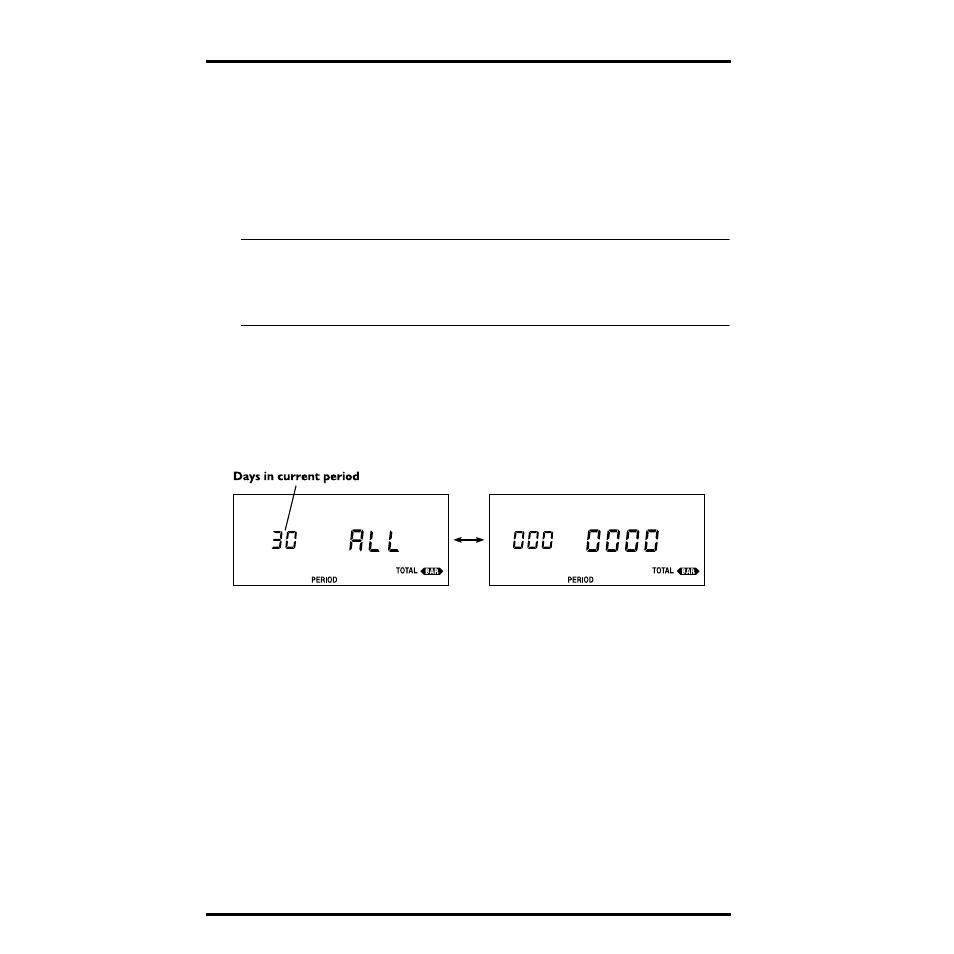 Clearing period information/starting a new period, Press and hold down clear, Display toggle during period clear | Alarms | DAVIS Health EnviroMonitor: Console User Manual | Page 16 / 60