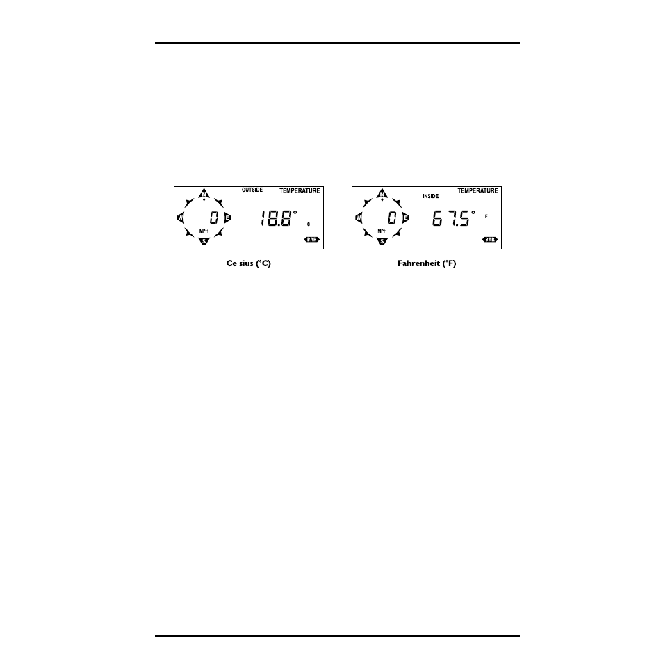 Selecting units of measure, Sample units of measure, High and low temperature | Alarms | DAVIS Health EnviroMonitor: Console User Manual | Page 19 / 60