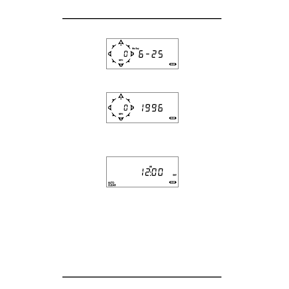 To display the current date, press time again, Date, To display the current year, press time again | Year, Time of autoclear | DAVIS Health EnviroMonitor: Console User Manual | Page 30 / 60