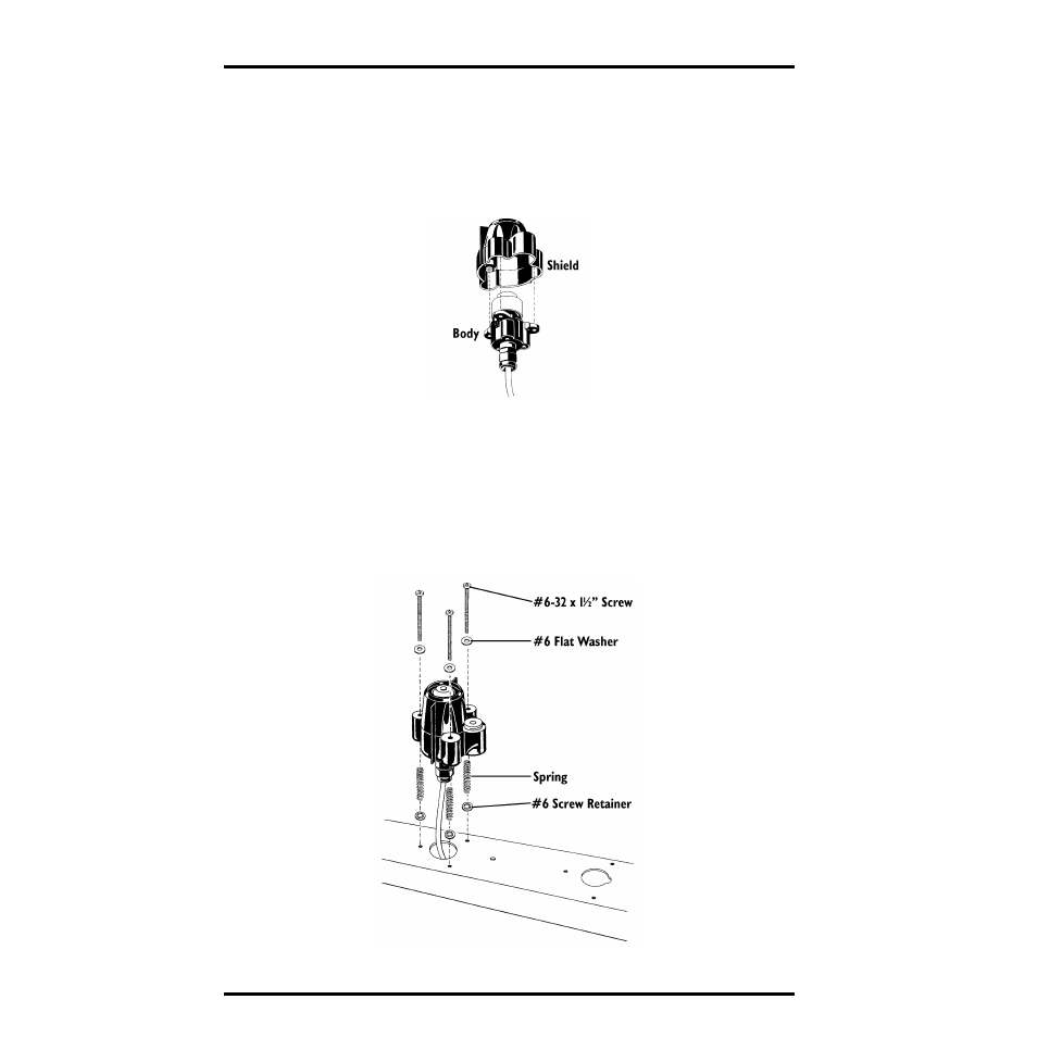 Mounting on the sensor mounting arm, Place the shield onto the body as shown below, Placing shield onto body | Mounting the uv sensor on the sma | DAVIS Sensor - UV for GroWeather or EnviroMonitor User Manual | Page 6 / 16
