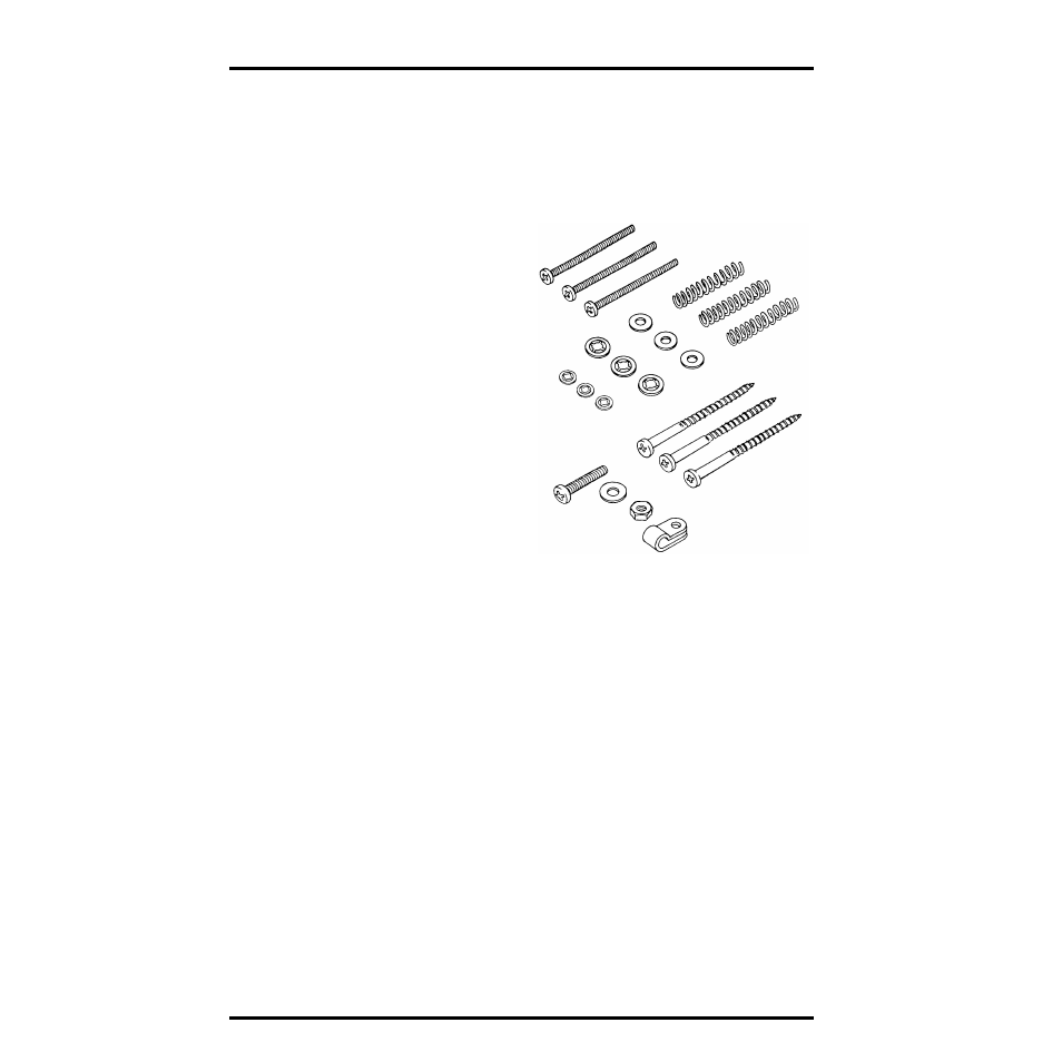 Mounting hardware, Three #6-32 x 1-1/2" (38mm) machine screws, Three springs | Three #6 flat washers, Three #6 screw retainers, Three #4 screw retainers, Three wood screws, One #8-32 x 3/4" (19mm) machine screw, One #8-32 hex nut, One #8 flat washer | DAVIS Solar Radiation Sensor for GroWeather and EnviroMonitor User Manual | Page 2 / 16