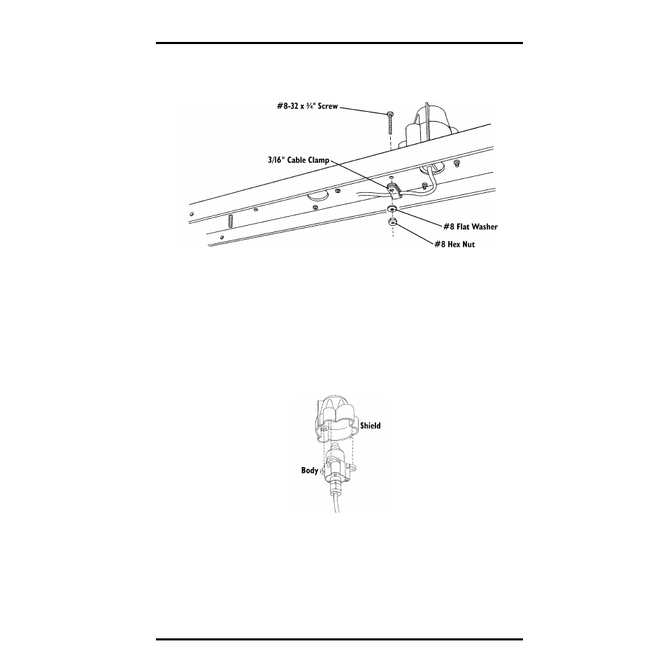 Securing sensor cable, Mounting the sensor on the sensor tilting bracket, Place the shield onto the body as shown below | Placing shield onto body | DAVIS Solar Radiation Sensor for GroWeather and EnviroMonitor User Manual | Page 7 / 16