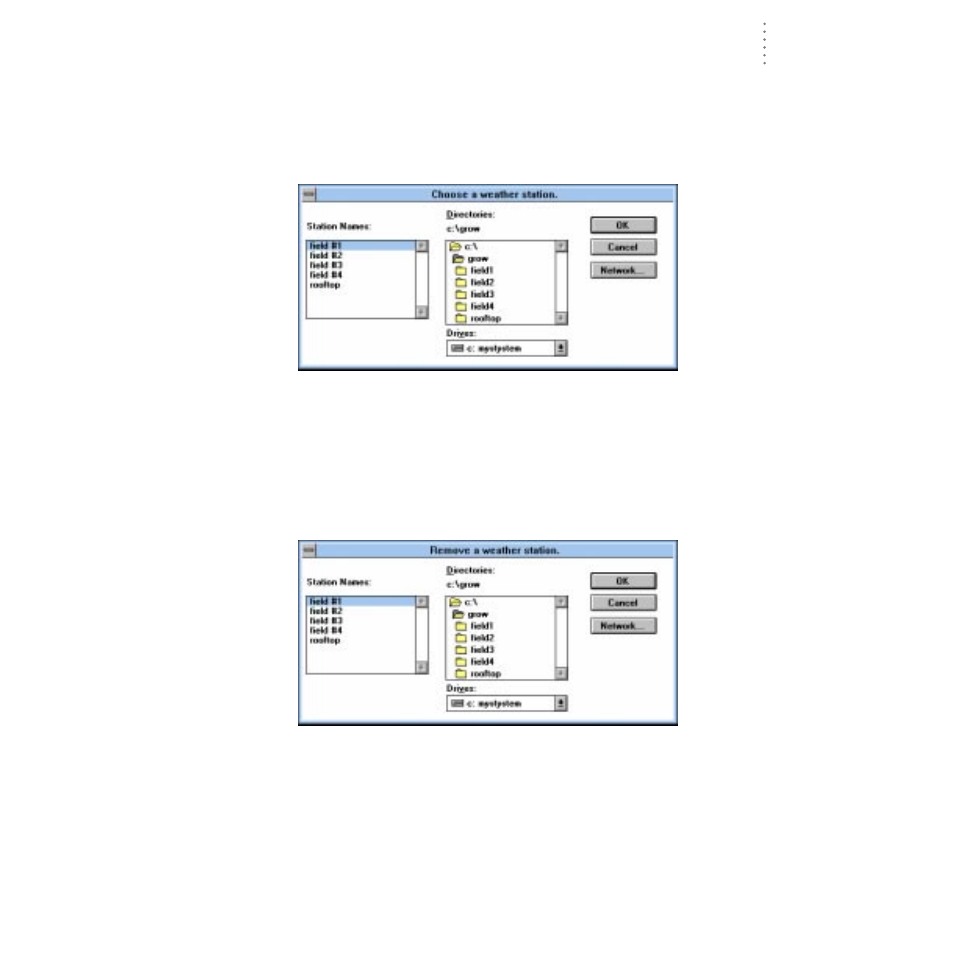 Open station, Delete station | DAVIS GroWeatherLink Software User Manual | Page 34 / 108