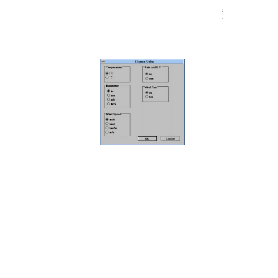 Select units | DAVIS GroWeatherLink Software User Manual | Page 42 / 108