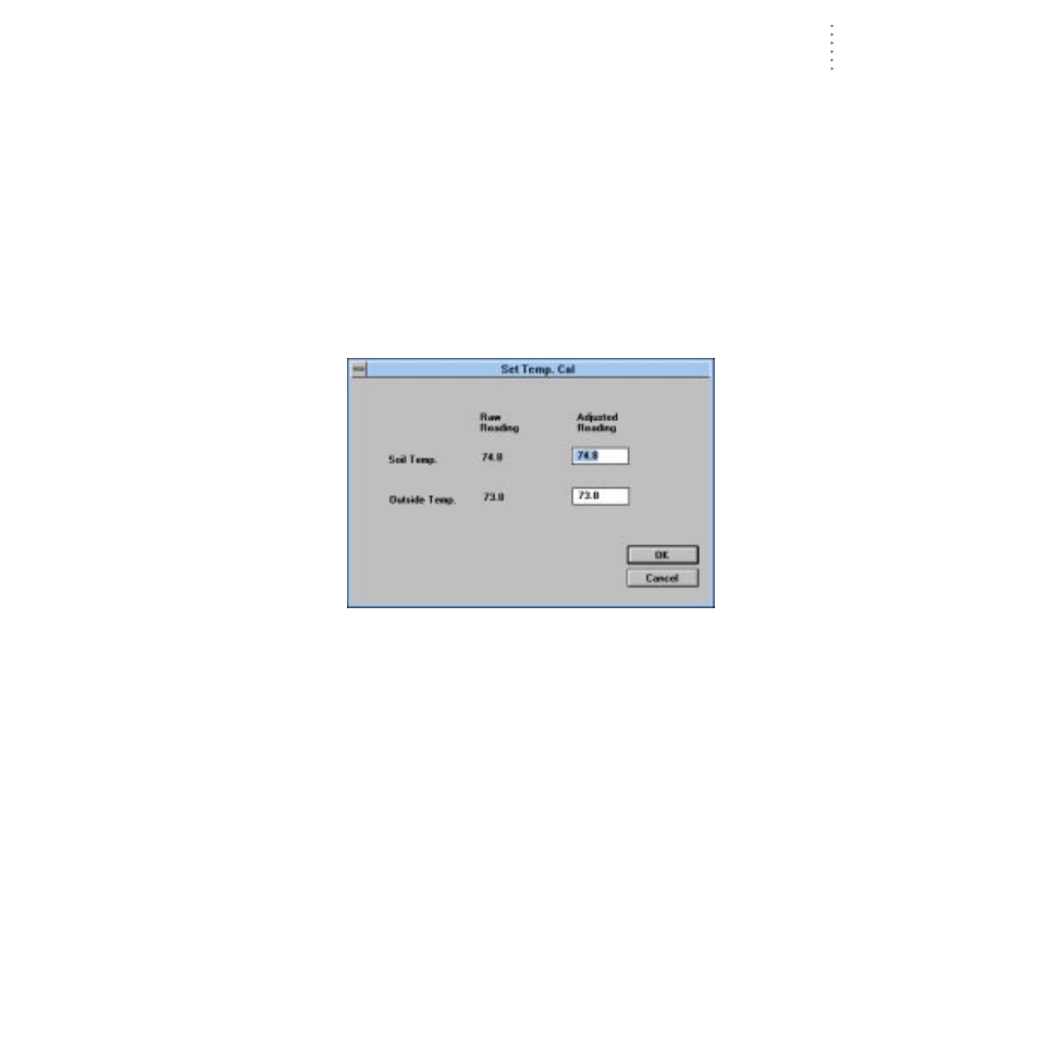 Set temp cal, Set hum cal | DAVIS GroWeatherLink Software User Manual | Page 46 / 108