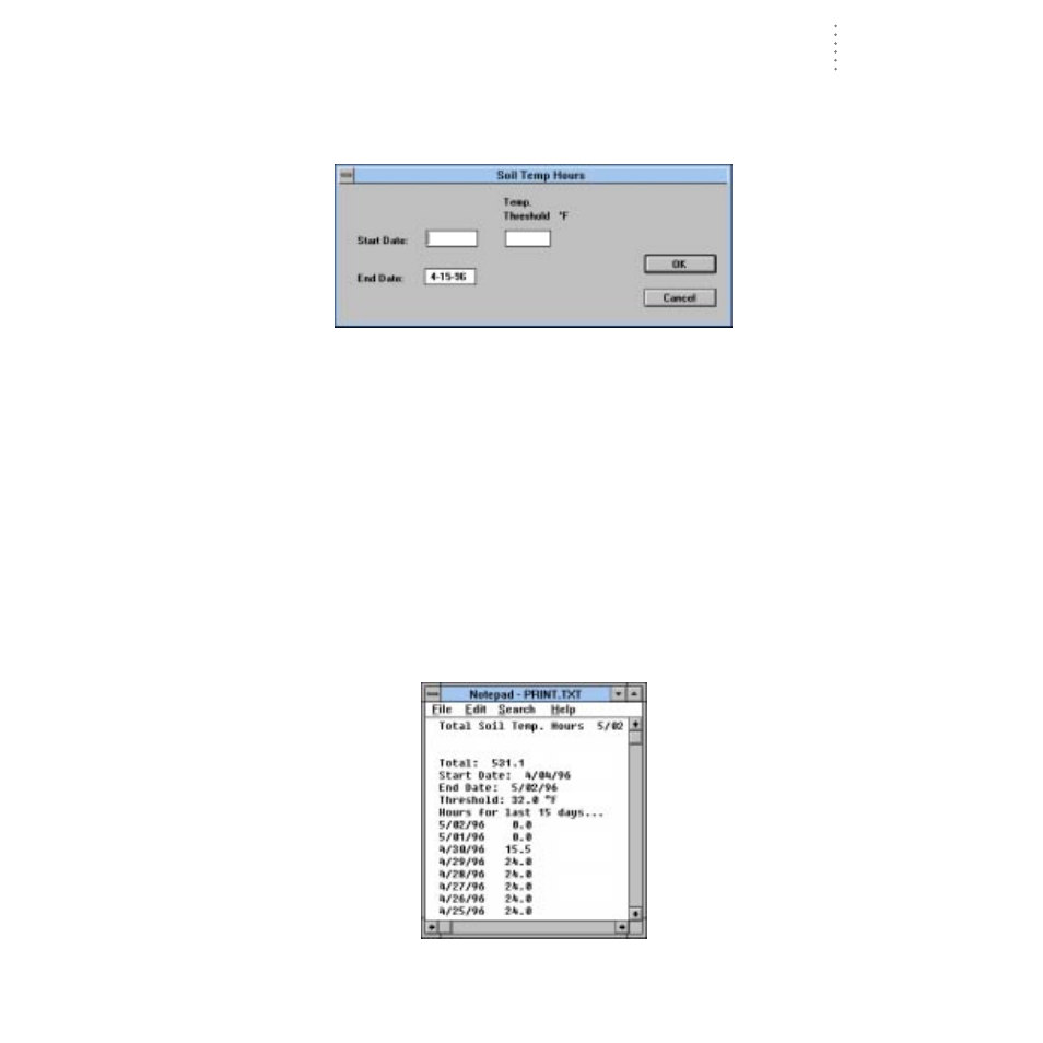 Soil temp. hours | DAVIS GroWeatherLink Software User Manual | Page 62 / 108