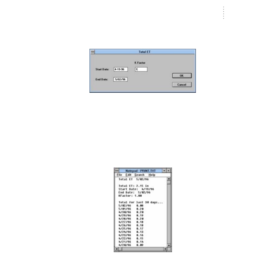 Total et | DAVIS GroWeatherLink Software User Manual | Page 68 / 108