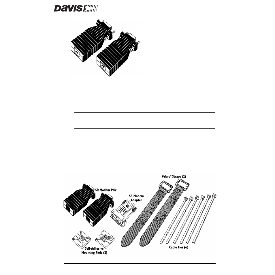 DAVIS Short-Range Modem Pair: Perception, GroWeather, EnviroMon., Monitor, Wizard User Manual | 8 pages