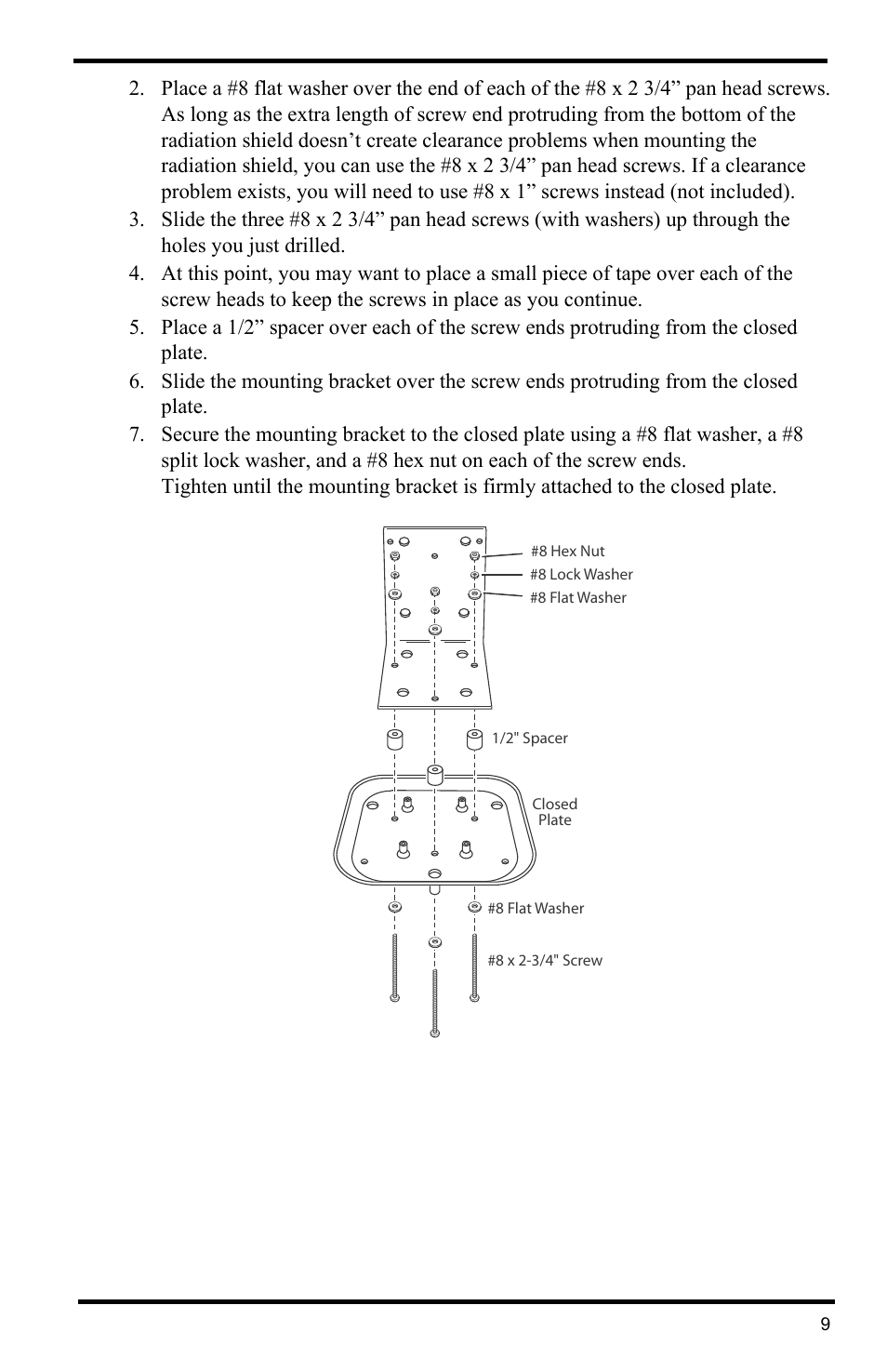 DAVIS Radiation Shield (7714) User Manual | Page 11 / 16