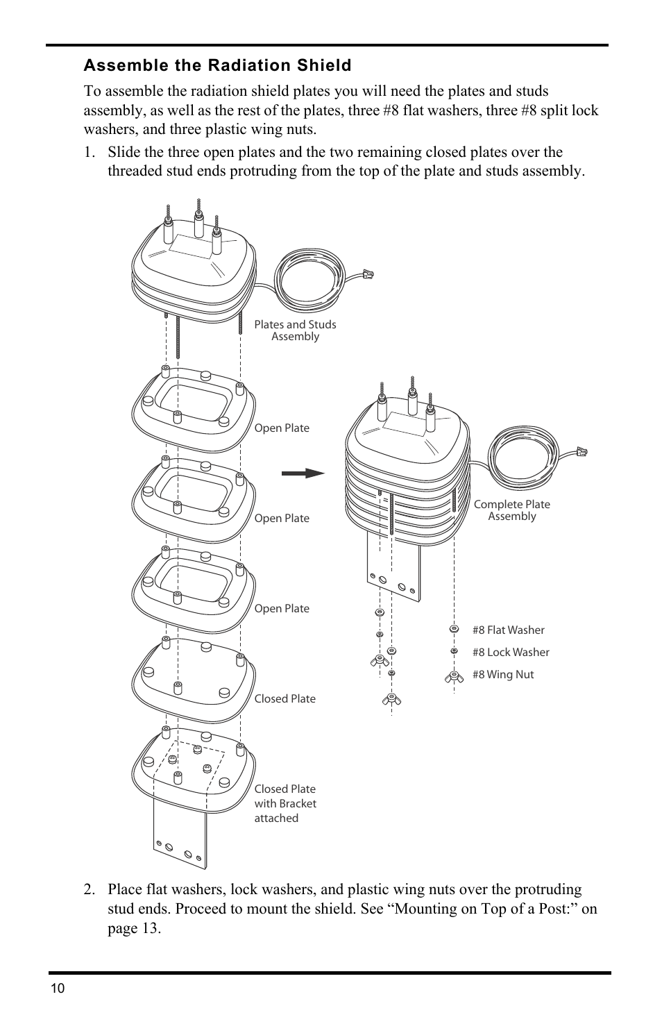 Assemble the radiation shield | DAVIS Radiation Shield (7714) User Manual | Page 12 / 16