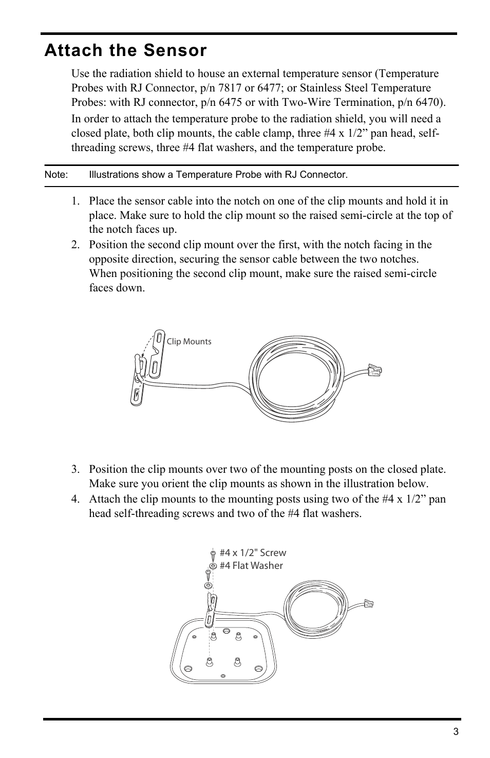 Attach the sensor | DAVIS Radiation Shield (7714) User Manual | Page 5 / 16