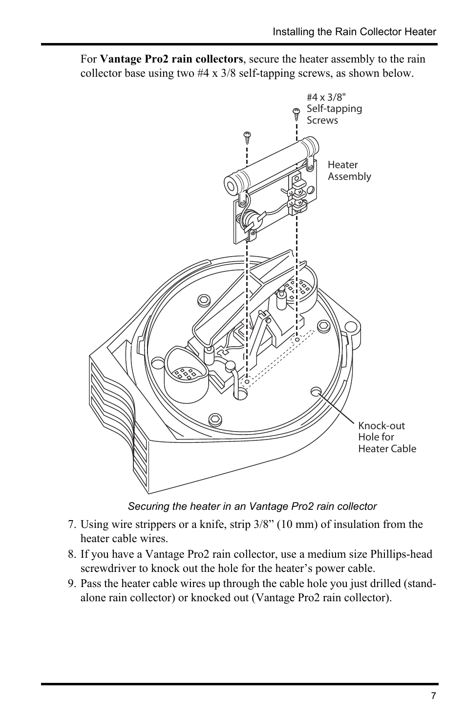 DAVIS Rain Collector Heater User Manual | Page 7 / 12