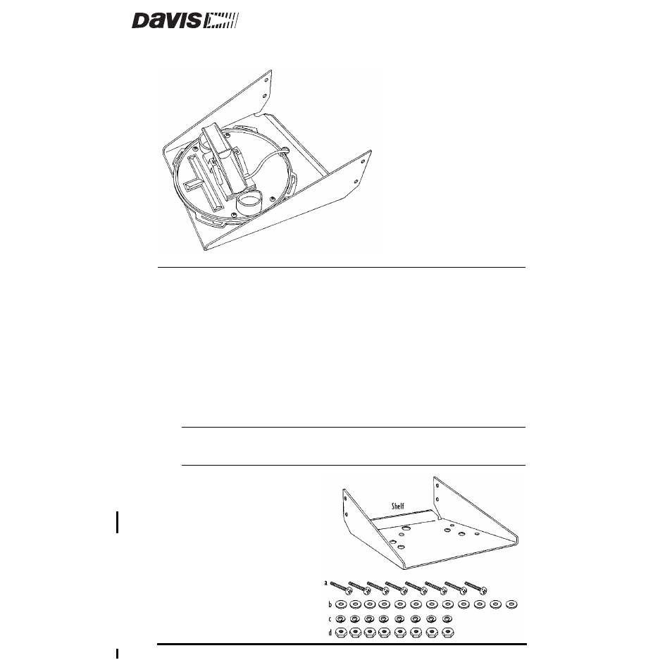 DAVIS Rain Collector Shelf: GroWeather, EnviroMonitor, Weather Monitor & Wizard User Manual | 8 pages