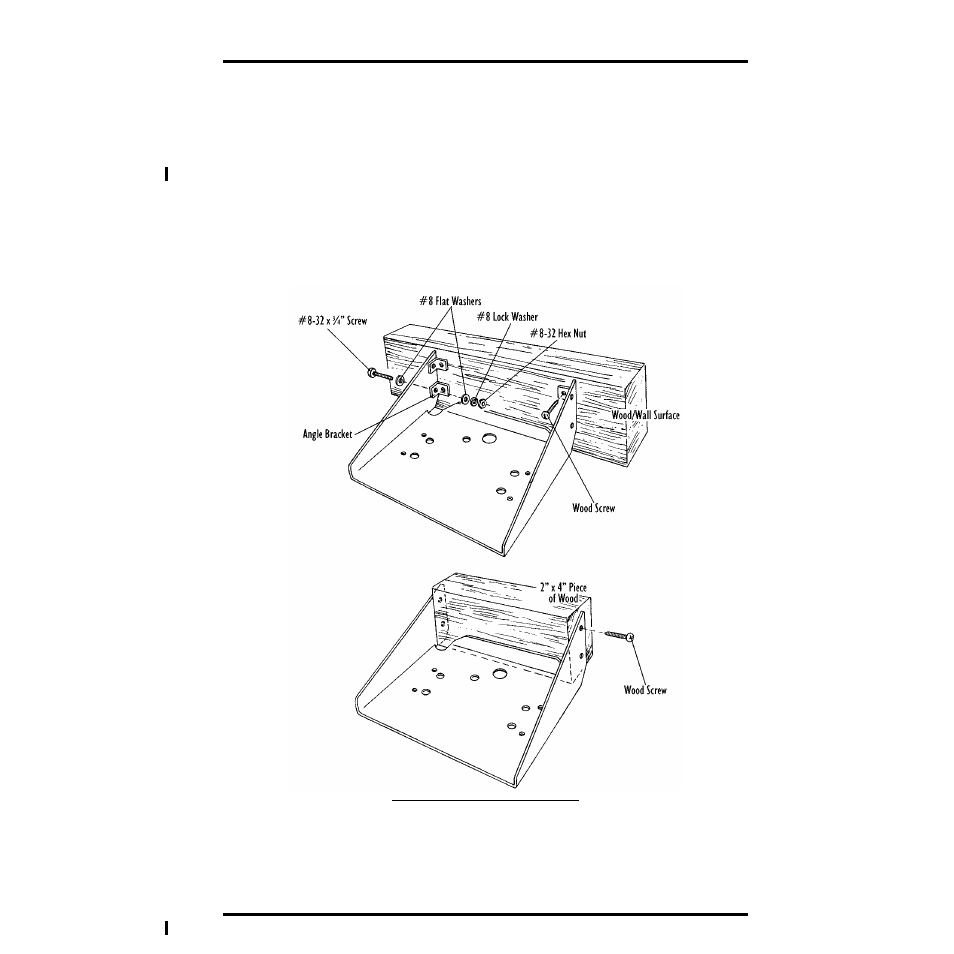 Mounting the shelf onto a wall or post | DAVIS Rain Collector Shelf: GroWeather, EnviroMonitor, Weather Monitor & Wizard User Manual | Page 5 / 8