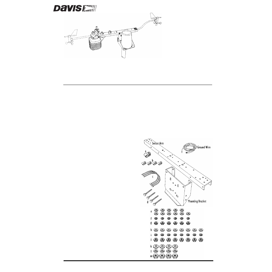 DAVIS Sensor Mounting Arm for GroWeather, EnviroMonitor, Weather Monitor & Wizard User Manual | 16 pages