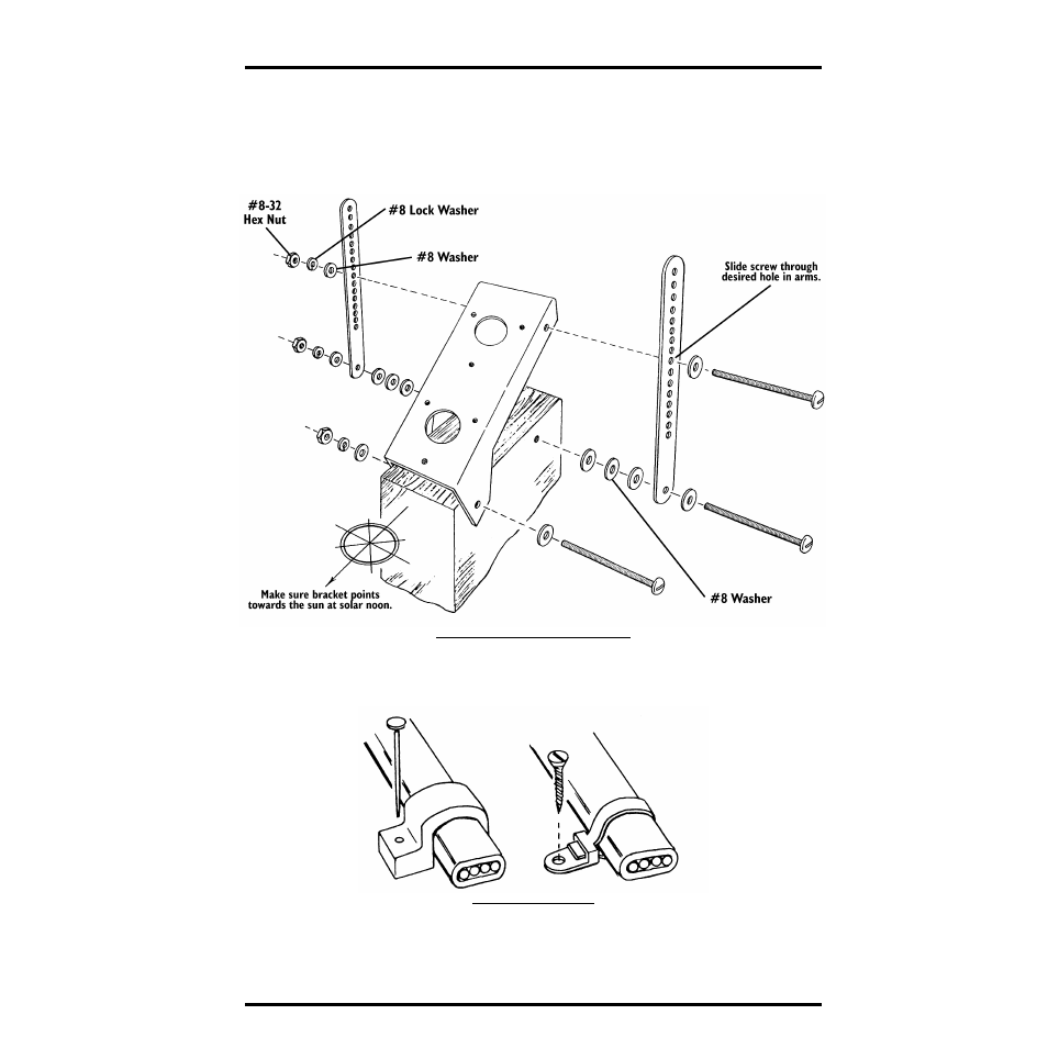 Mounting on an alternate surface, Securing sensor cable | DAVIS Sensor Tilting Bracket for GroWeather or EnviroMonitor User Manual | Page 7 / 8