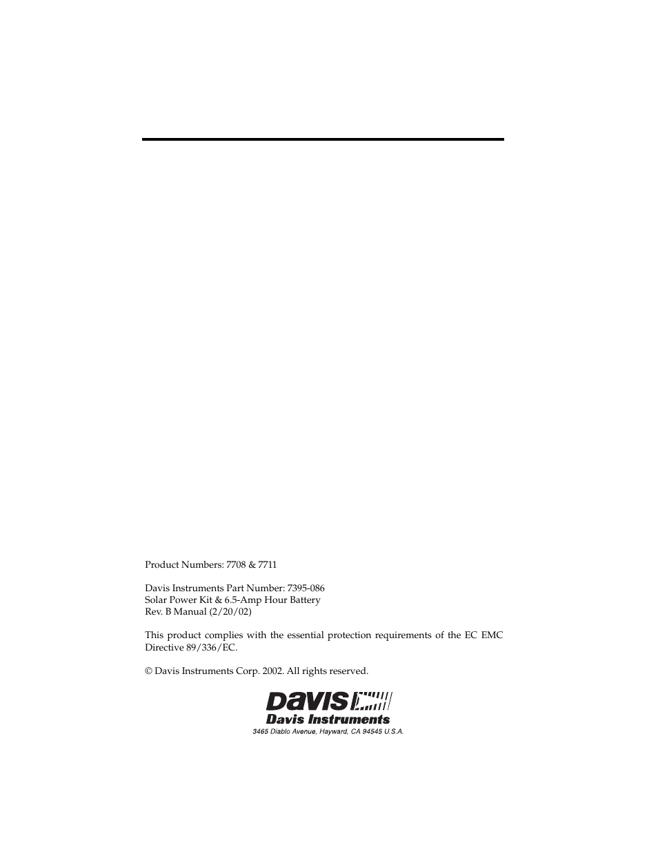 DAVIS Solar Power Kit for Non-Vantage Pro Stations User Manual | Page 16 / 16