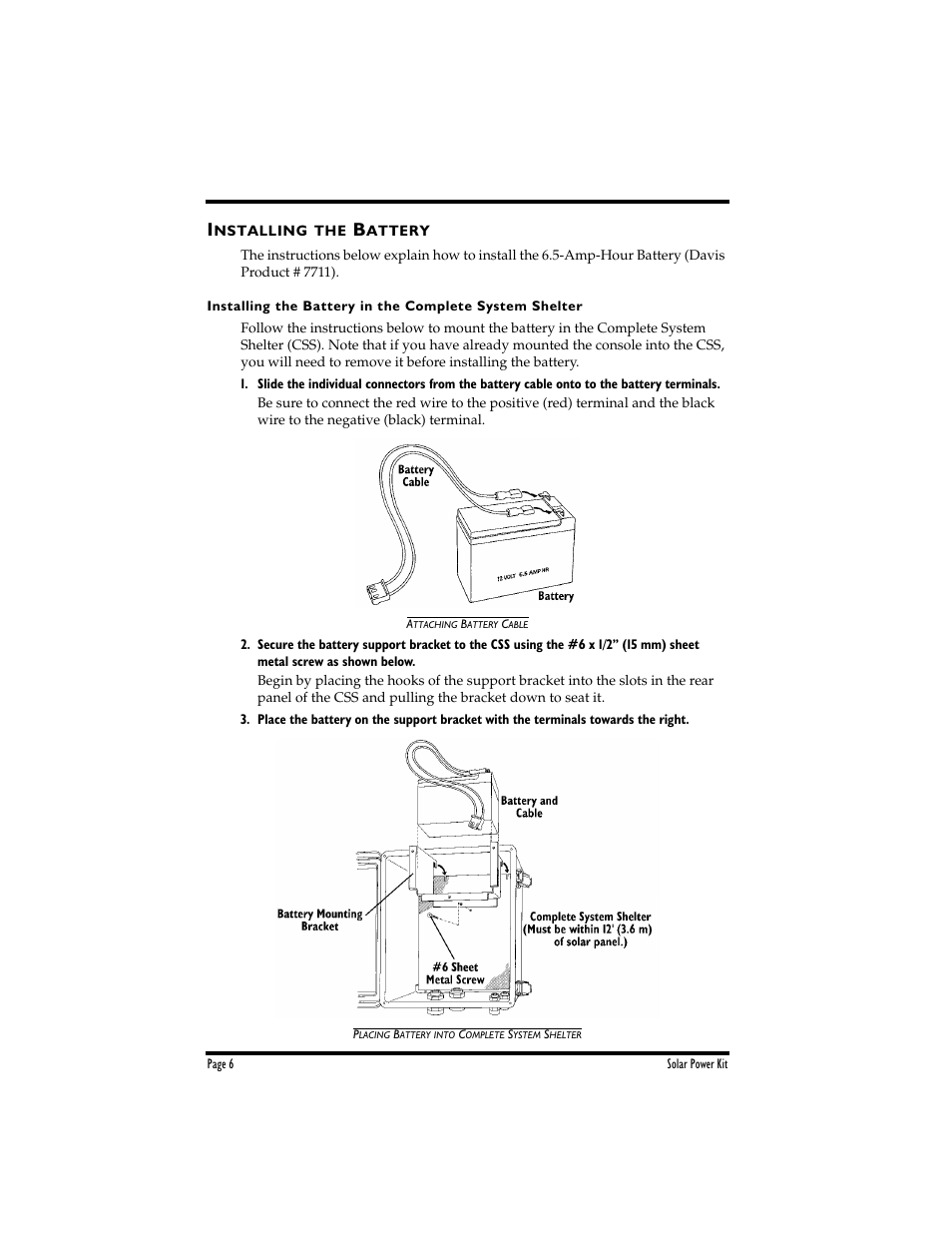 DAVIS Solar Power Kit for Non-Vantage Pro Stations User Manual | Page 6 / 16