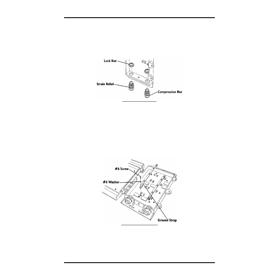 Attaching cable strain reliefs, Installing surge protectors and ground wires, Installing surge protectors | DAVIS Surge Protector Shelter - Large User Manual | Page 3 / 8