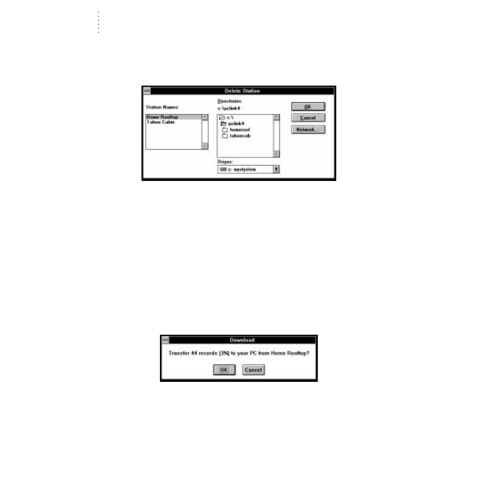 Delete station, Download | DAVIS WeatherLink for Windows 4.0 User Manual | Page 25 / 116