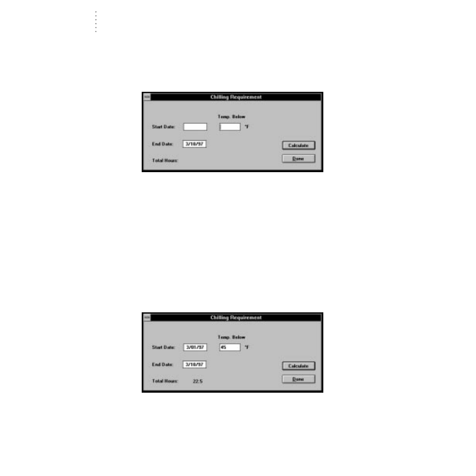 Chilling requirement | DAVIS WeatherLink for Windows 4.0 User Manual | Page 59 / 116