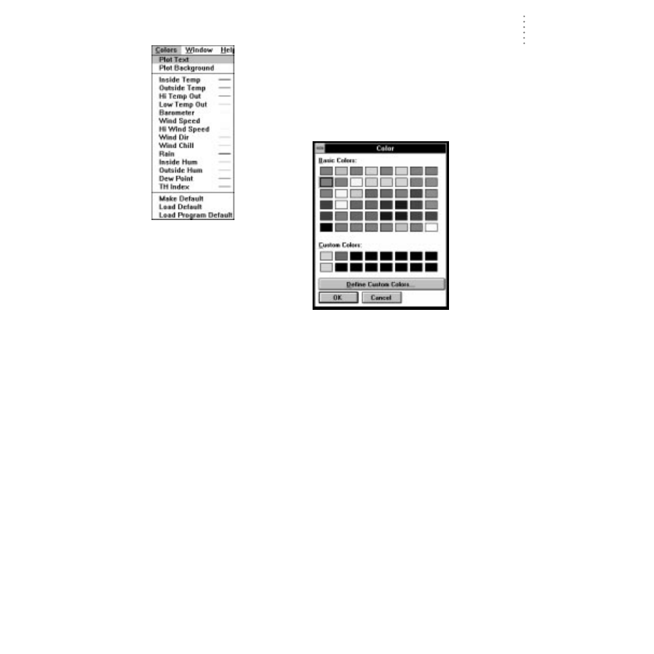 Colors menu | DAVIS WeatherLink for Windows 4.0 User Manual | Page 84 / 116