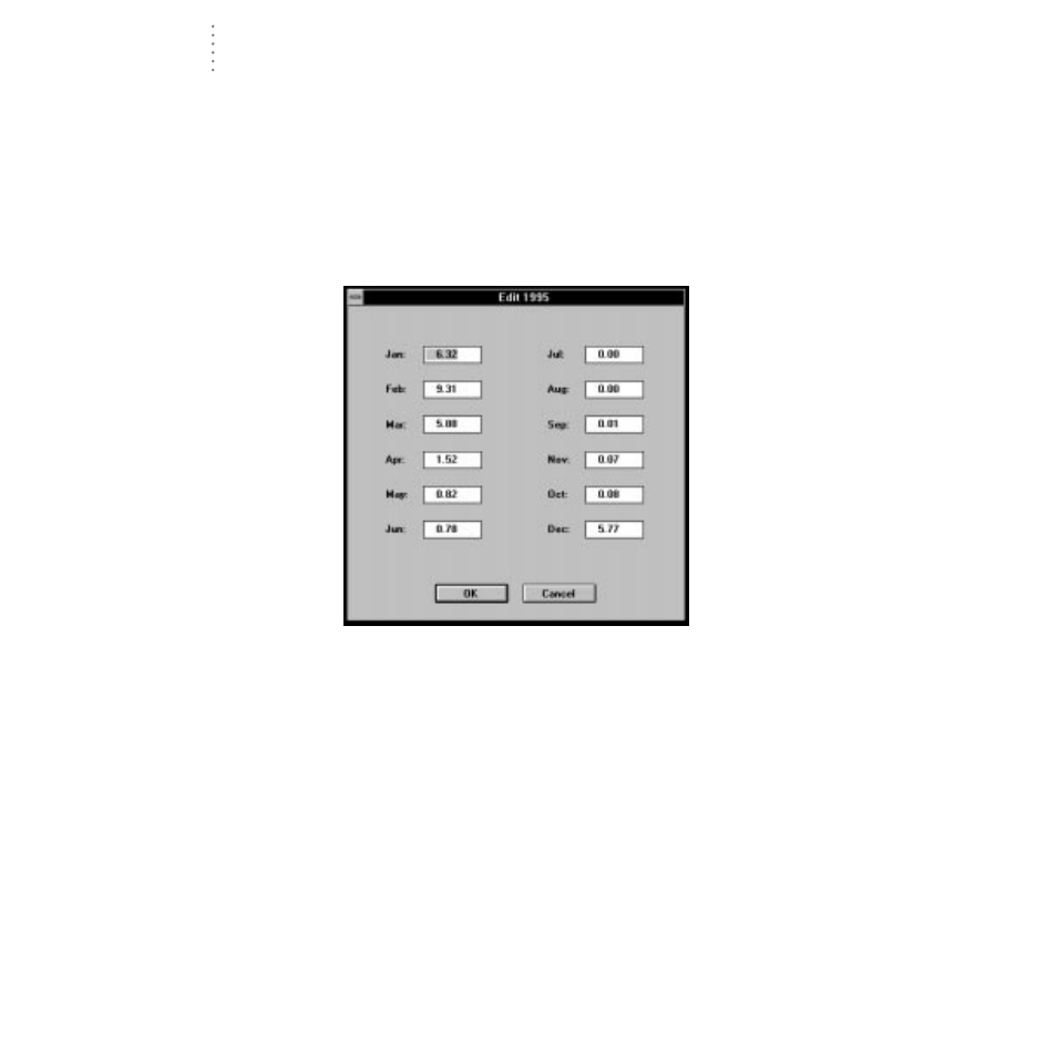 Editing yearly rainfall data | DAVIS WeatherLink for Windows 4.0 User Manual | Page 91 / 116