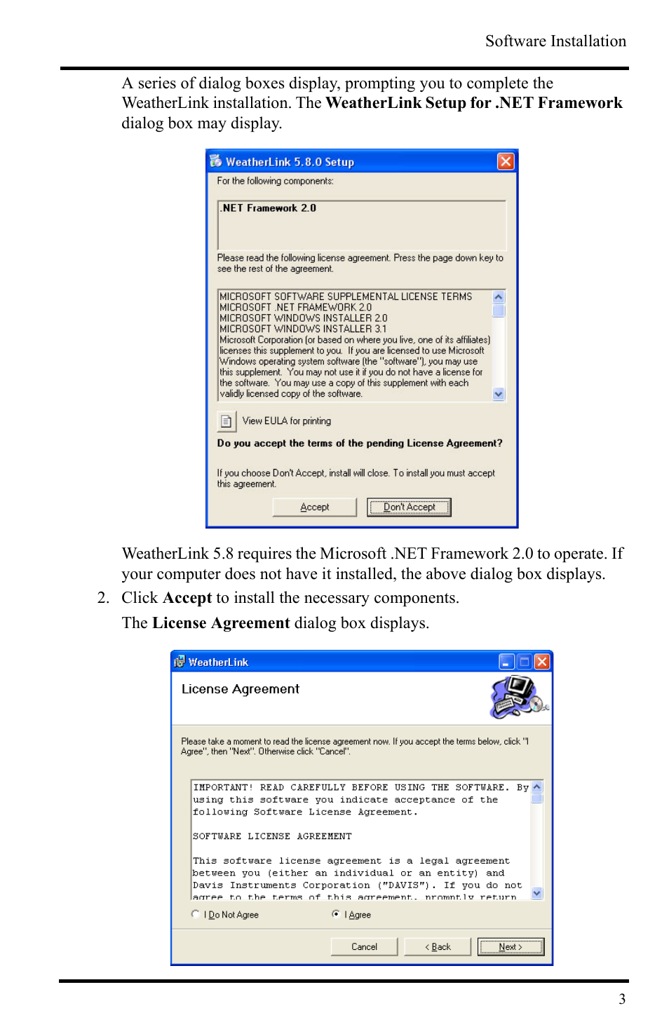 Click accept to install the necessary components | DAVIS WeatherLink Getting Started Guide User Manual | Page 5 / 20