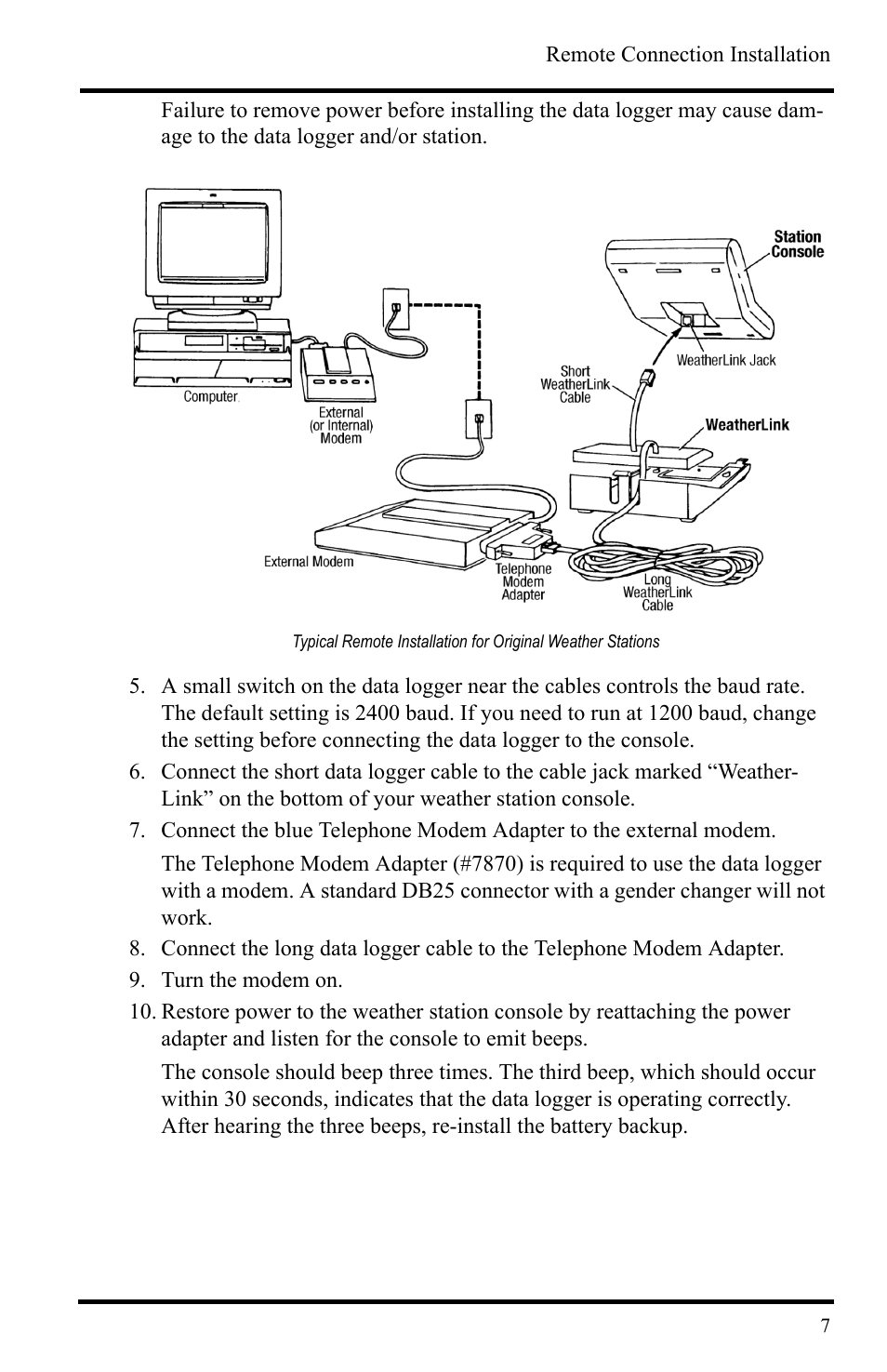 Turn the modem on | DAVIS WeatherLink Getting Started Guide User Manual | Page 9 / 20