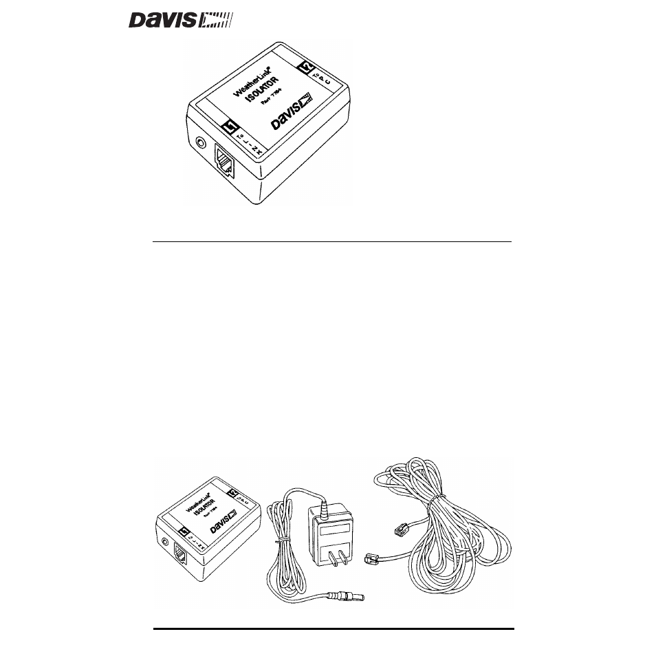 DAVIS Link Isolator Kit for Perception, Weather Monitor, and Wizard User Manual | 4 pages
