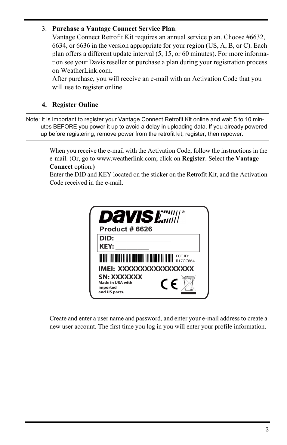 DAVIS Vantage Connect Retrofit Kit (6626) User Manual | Page 5 / 12