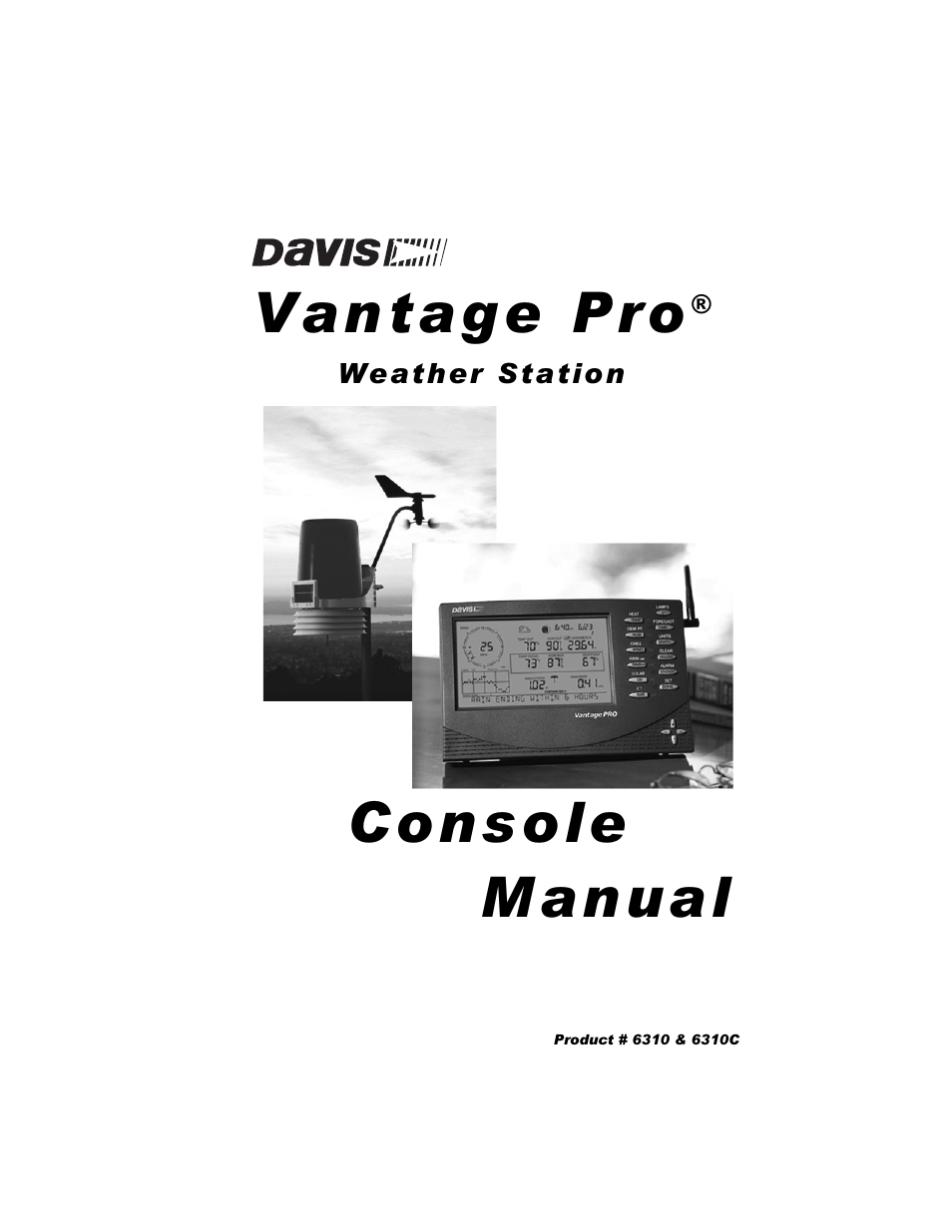 DAVIS Vantage Pro Console User Manual | 60 pages