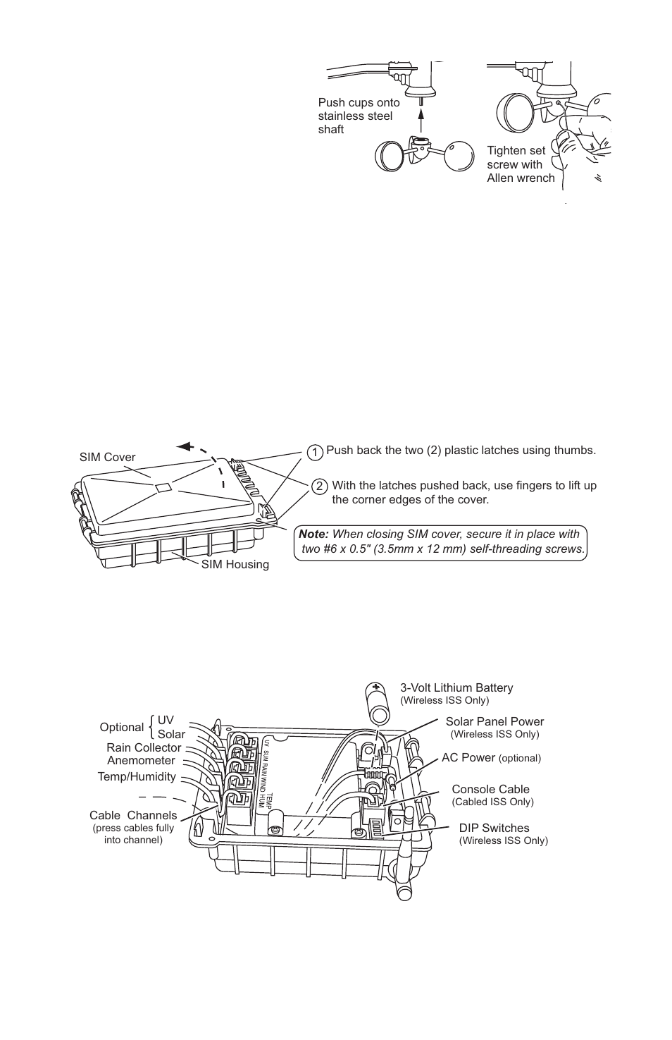 Check sim sensor connections | DAVIS Vantage Pro ISS, 2003 & later User Manual | Page 6 / 24