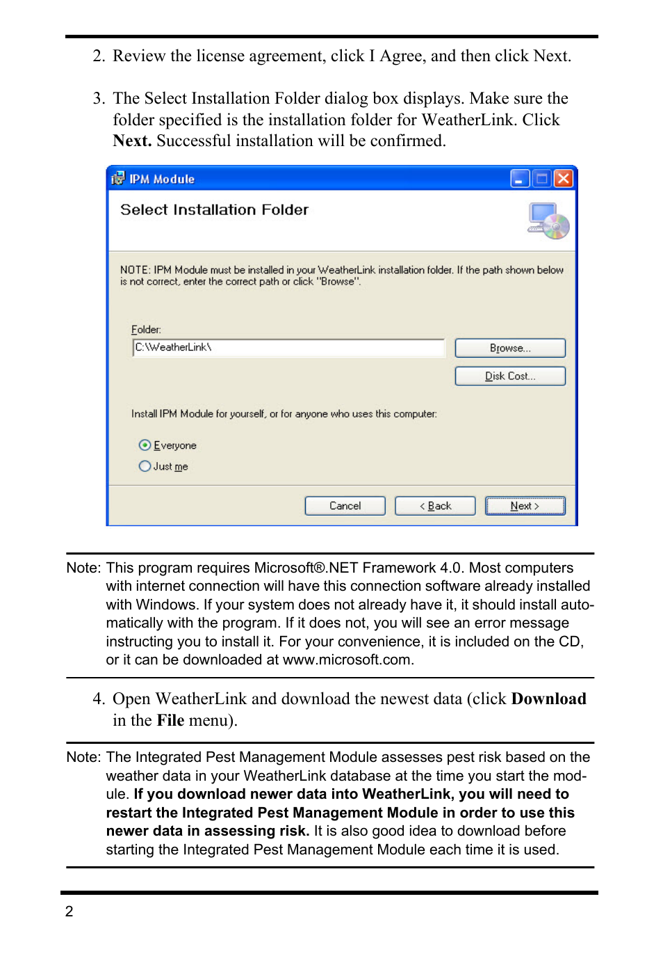 DAVIS Integrated Pest Management Module Getting Started Guide User Manual | Page 2 / 4