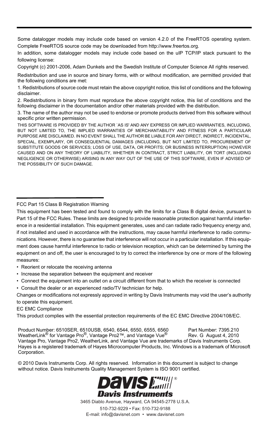 DAVIS WeatherLink Getting Started Guide: Vantage Stations User Manual | Page 2 / 32