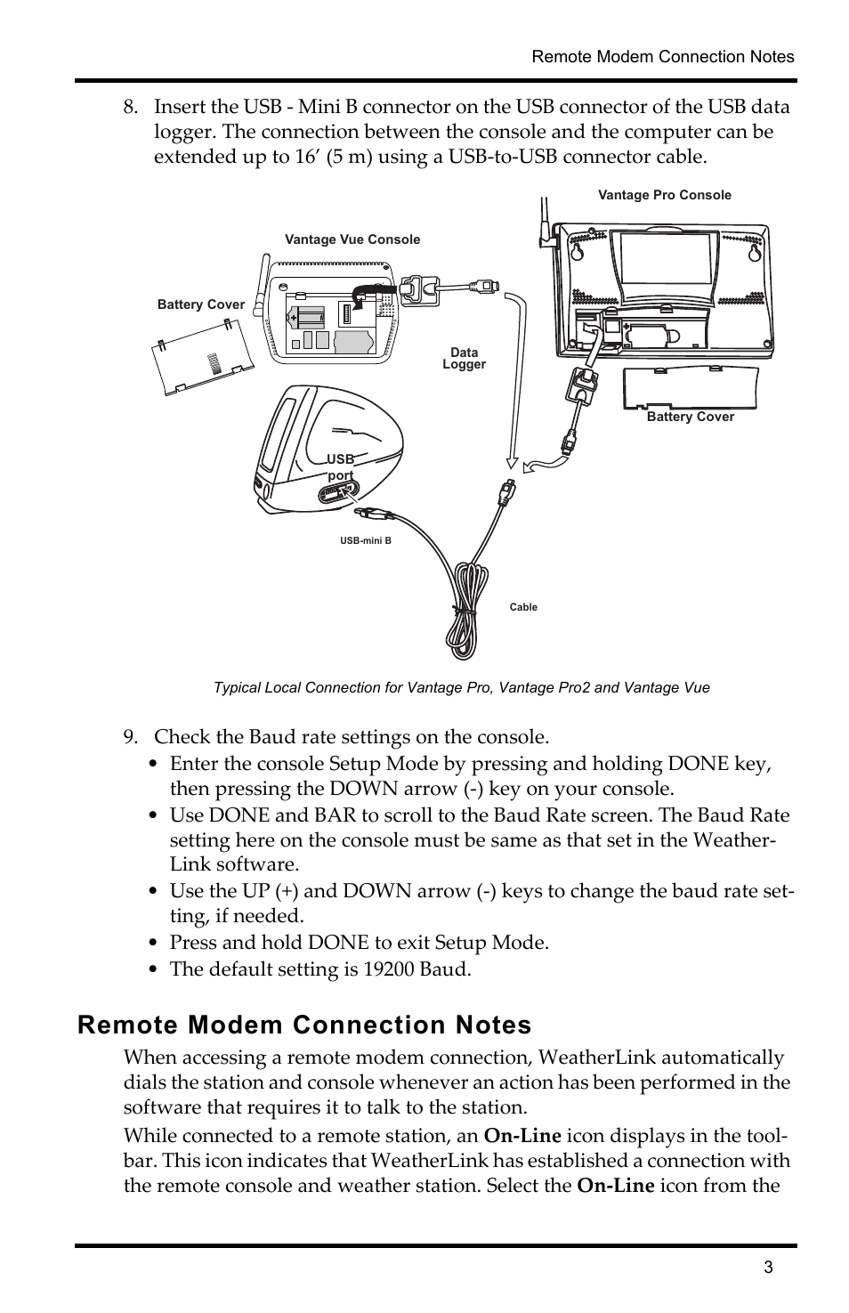 Remote modem connection notes | DAVIS WeatherLink Mac OS X Getting Started Guide User Manual | Page 5 / 12