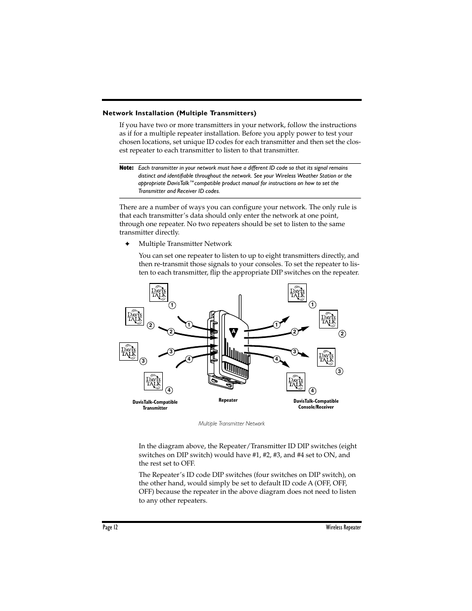DAVIS Wireless Repeater WITH SOLAR OR AC-POWER User Manual | Page 12 / 16