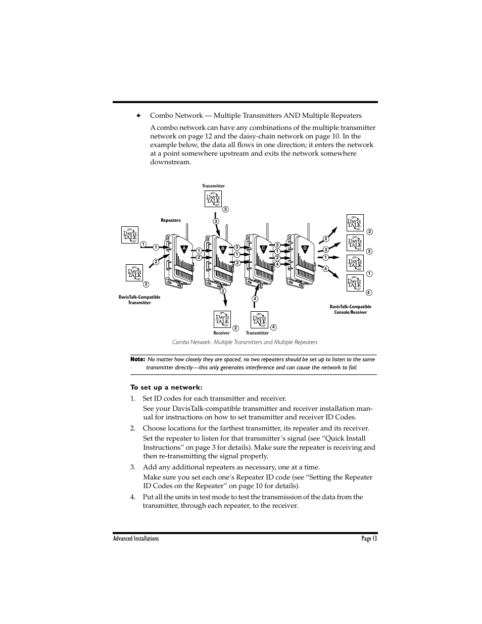 Advanced installations page 13 | DAVIS Wireless Repeater WITH SOLAR OR AC-POWER User Manual | Page 13 / 16
