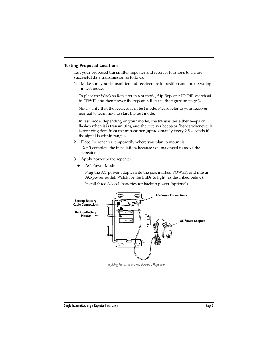 DAVIS Wireless Repeater WITH SOLAR OR AC-POWER User Manual | Page 5 / 16