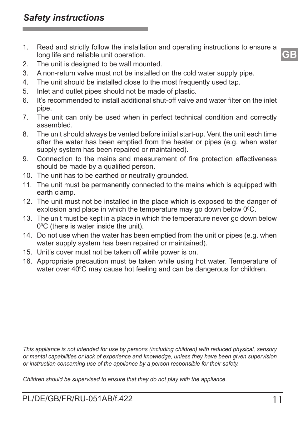 Safety instructions | KOSPEL EPP Maximus User Manual | Page 11 / 24