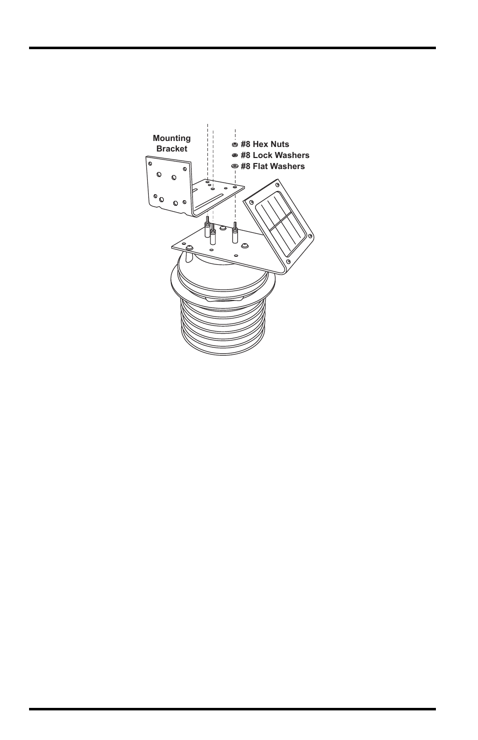 Mounting on a pole or mast | DAVIS Wireless Temp/Hum Station Fan Asp., 2003 & newer User Manual | Page 12 / 20
