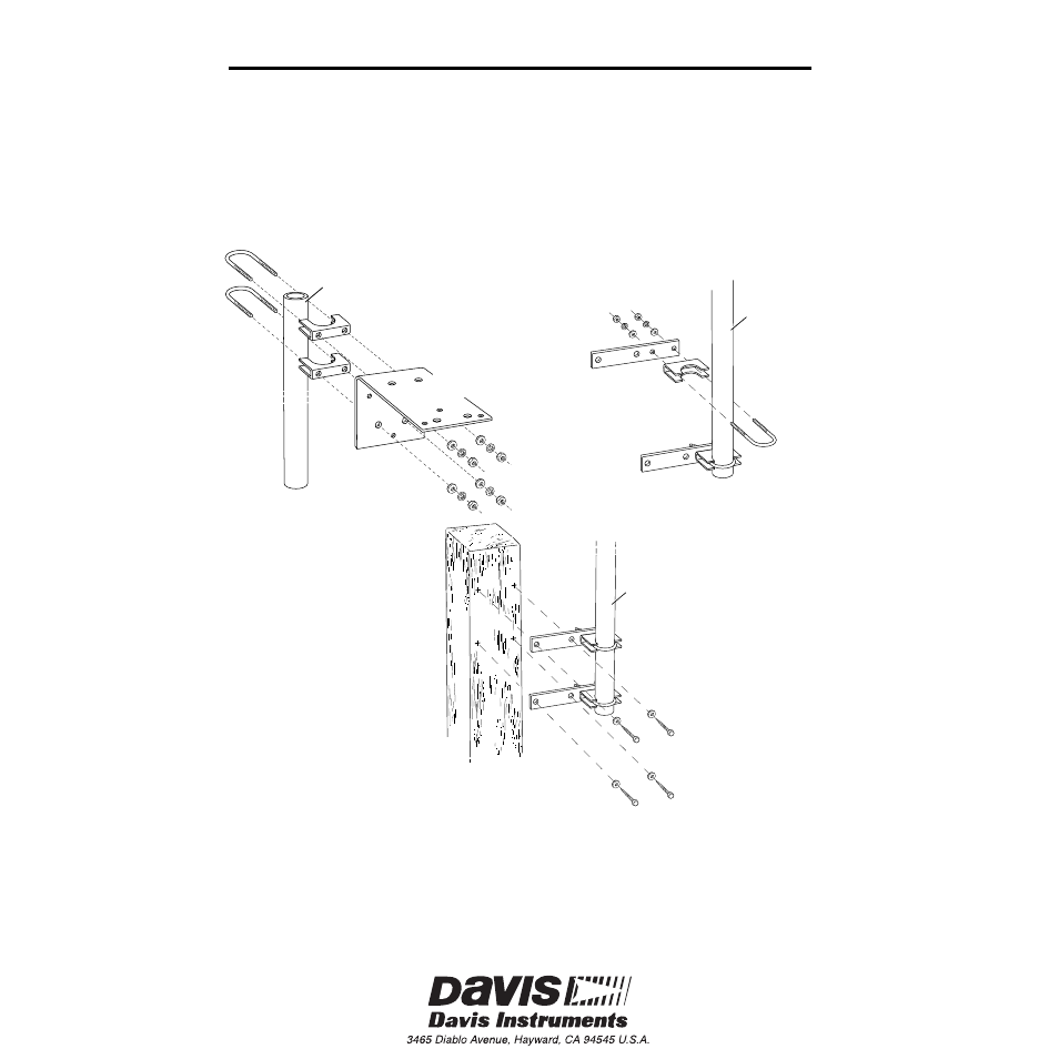 Mounting on a wood post | DAVIS Antenna Mast-Mount Kit for Omni-Directional Antenna User Manual | Page 4 / 4