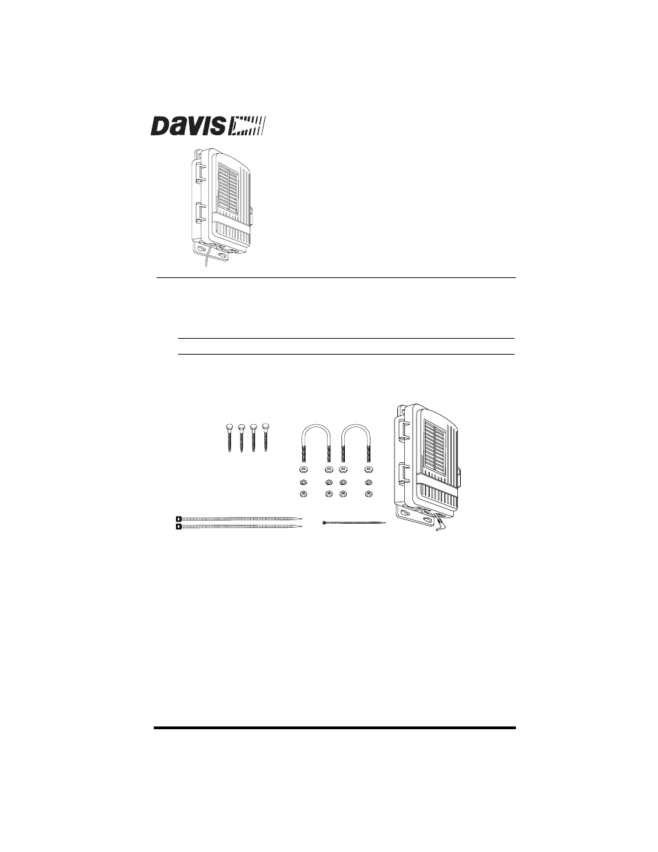 DAVIS Solar Power Kit for Wireless Vantage Stations User Manual | 4 pages