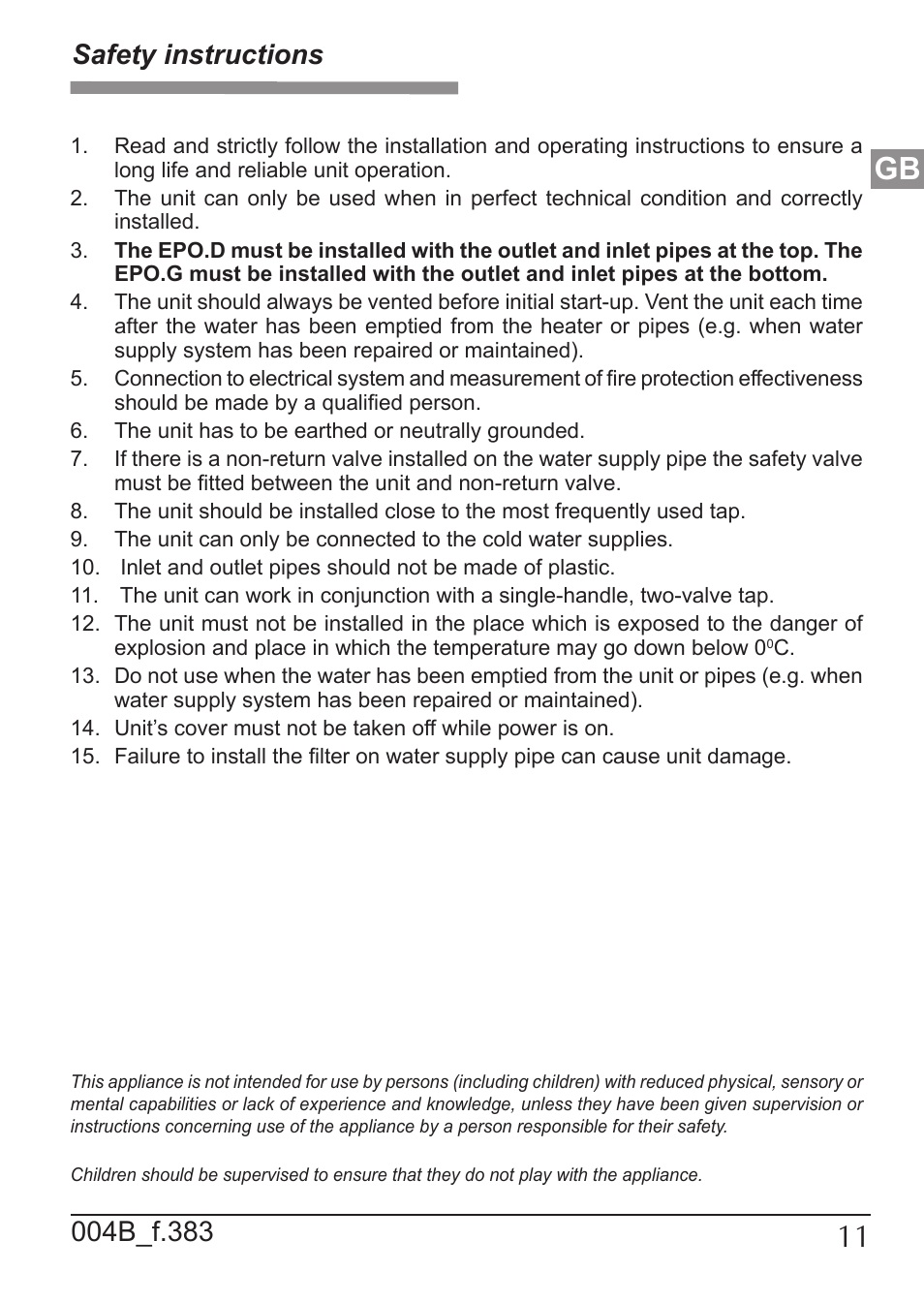 KOSPEL EPO Amicus User Manual | Page 11 / 28