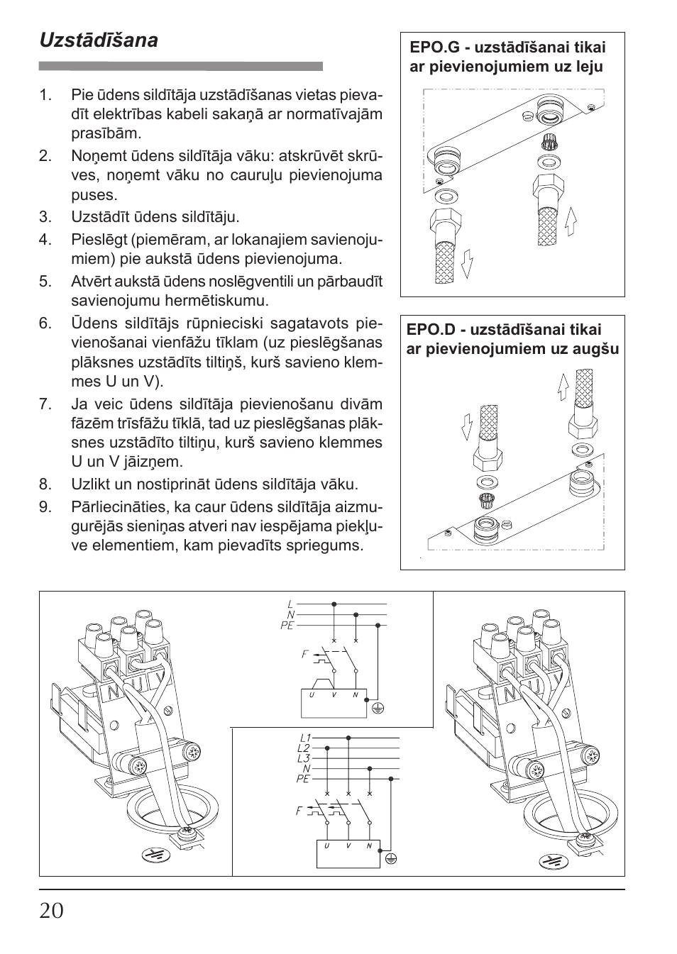 Uzstādīšana | KOSPEL EPO Amicus User Manual | Page 20 / 28