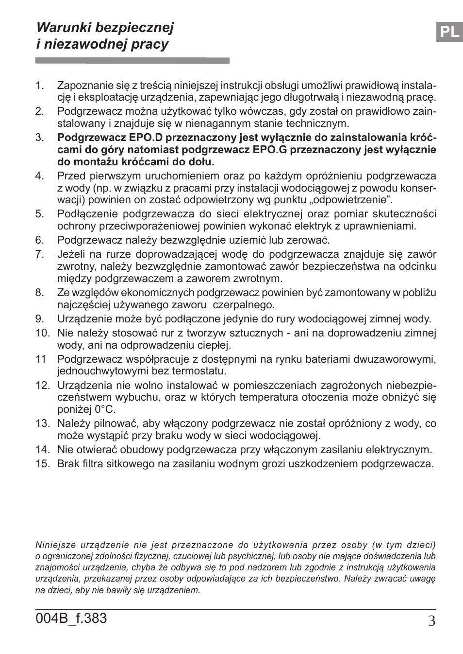 KOSPEL EPO Amicus User Manual | Page 3 / 28