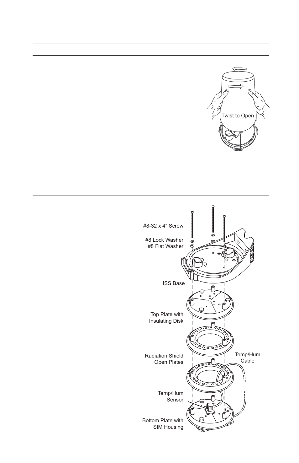 Disassemble the standard radiation shield | DAVIS Vantage Pro/Pro Plus: Daytime Fan Asp. Radiation Shield Kit User Manual | Page 4 / 16