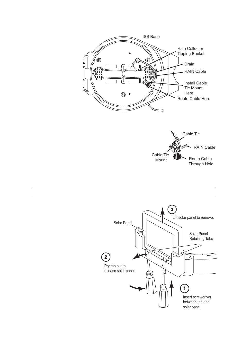 Wireless iss only: remove the solar panel | DAVIS Vantage Pro/Pro Plus: Daytime Fan Asp. Radiation Shield Kit User Manual | Page 5 / 16
