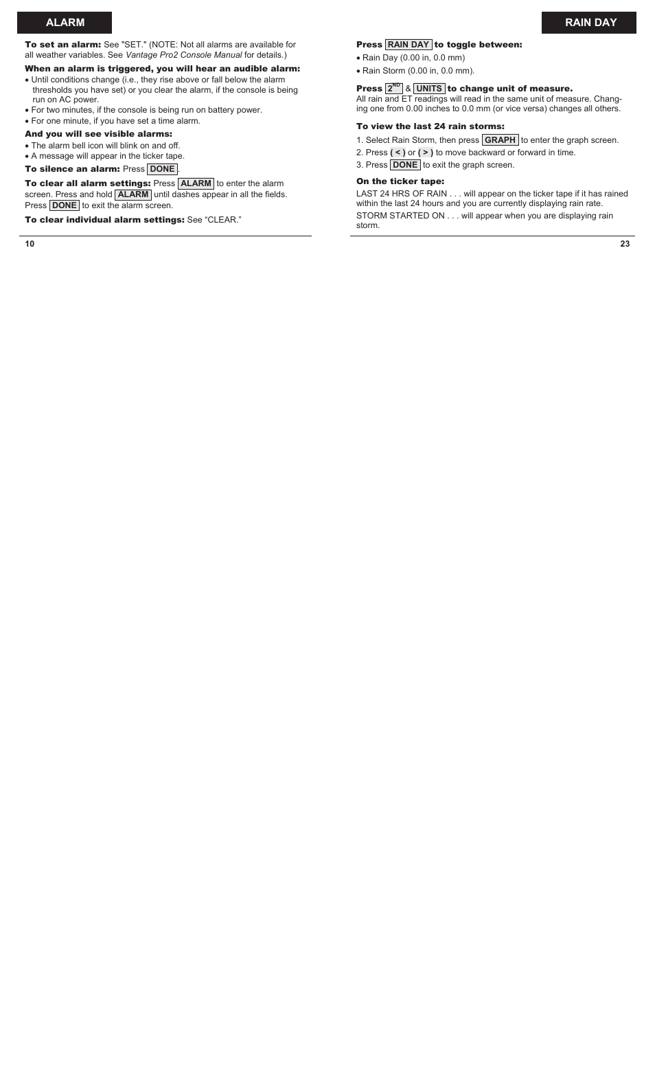 DAVIS Vantage Pro2 Quick Reference Guide User Manual | Page 10 / 16